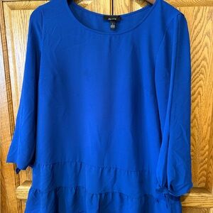Alyx Blue Relaxed Tiered Blouse with Peter Pan Collar